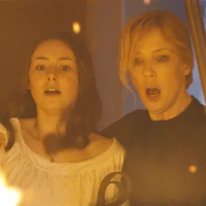 Amelia Crouch and Kelly Reilly in The Cursed