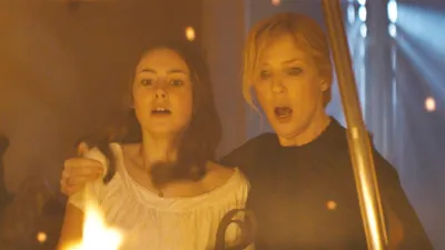 Amelia Crouch and Kelly Reilly in The Cursed