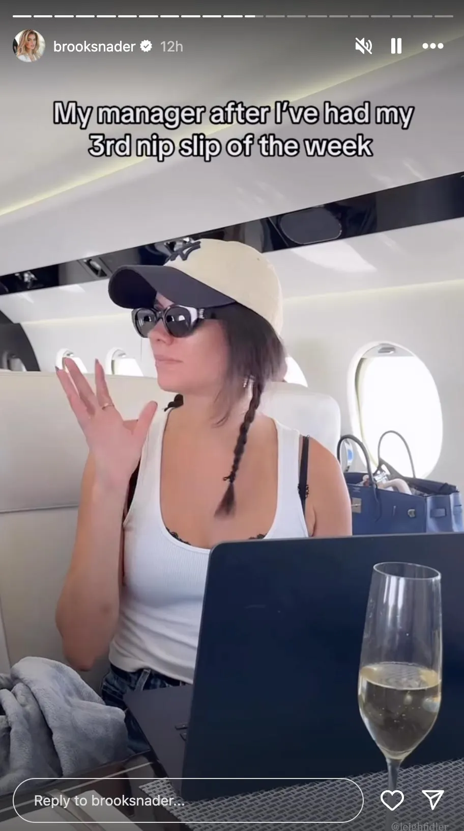 Brooks Nader Pokes Fun at Braless Moment With Manager Handling PR for Her 3rd Nip Slip of the Week