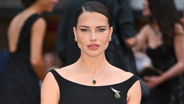NEW YORK, NEW YORK - APRIL 25: Adriana Lima arrives to Tiffany's launch of Blue Book 2025: Sea of Wonder at The Metropolitan Museum of Art on April 25, 2025 in New York City. (Photo by James Devaney/GC Images)