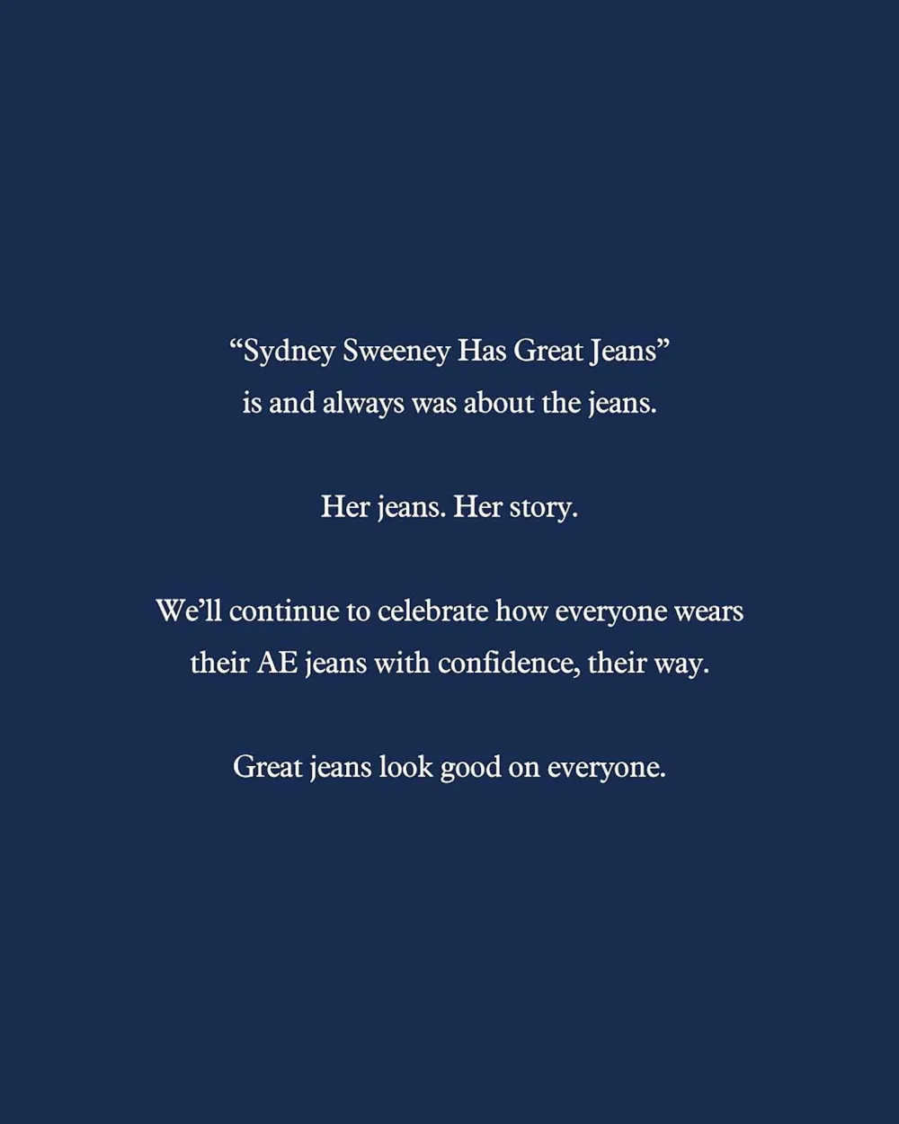 American Eagle Responds to Sydney Sweeney Ad Controversy