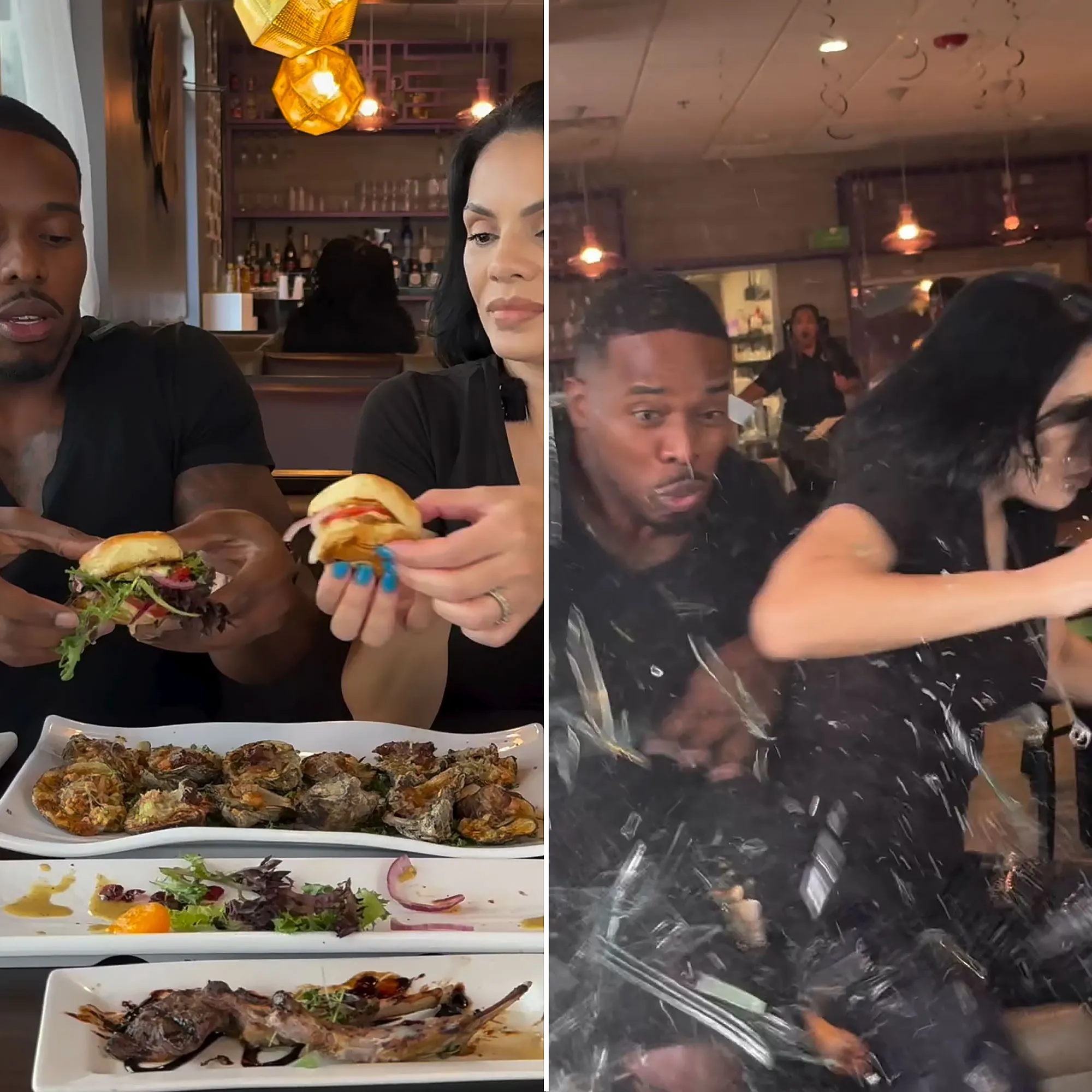 Car Crashes Into Food Influencers While Filming Eating at a Restaurant