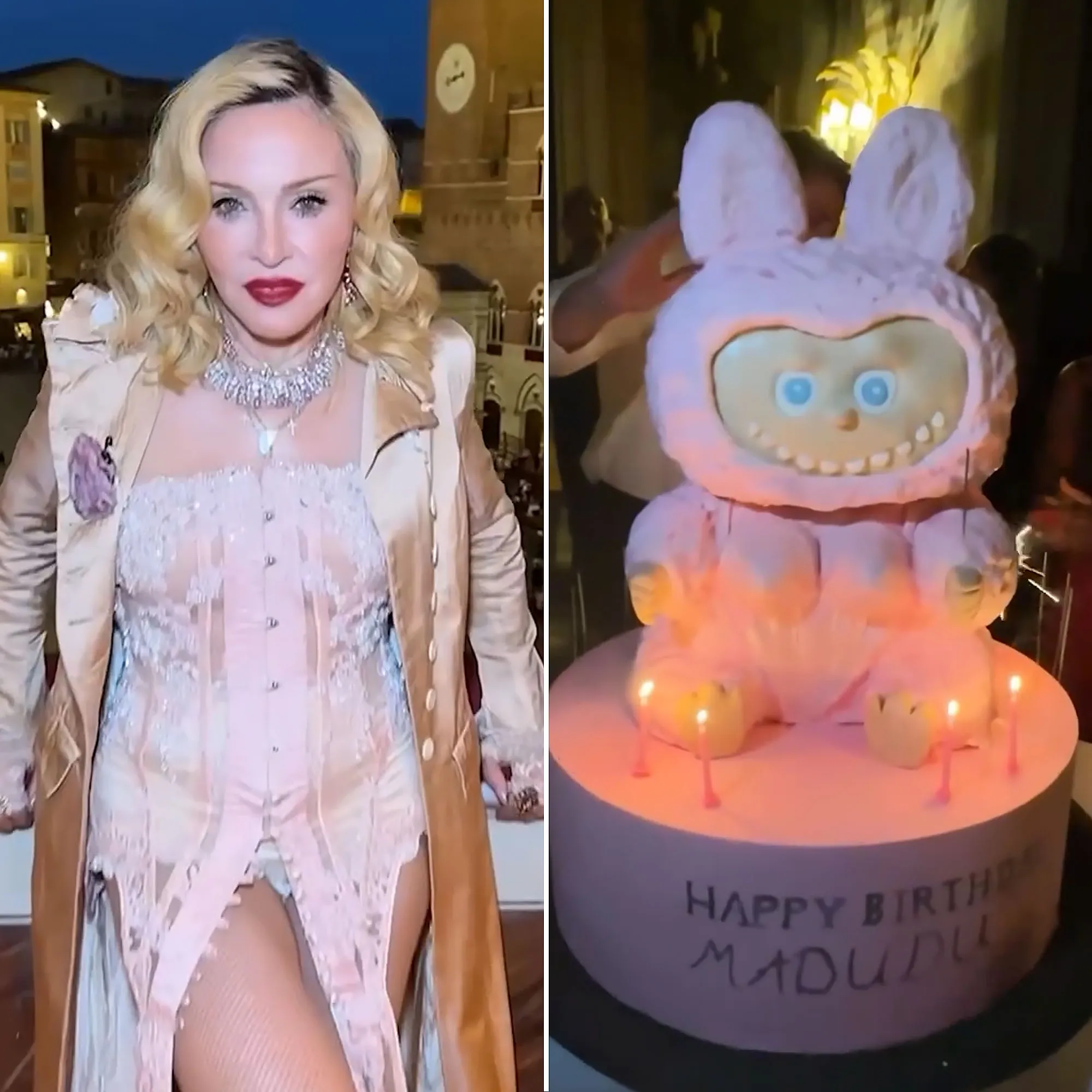 Feature Madonna Stuns in a Corseted Look While Ringing in 67th Birthday in Italy