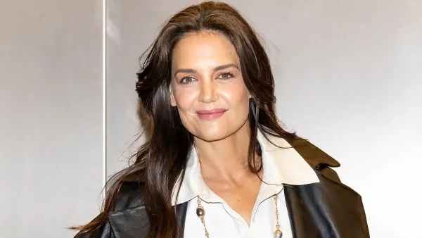 Actress Katie Holmes is seen arriving to Mikimoto 130th Anniversary Party at Central Park Tower on April 29, 2023 in New York City.