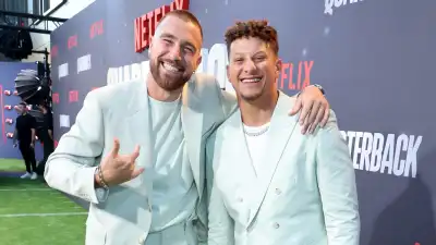 Netflix Premiere Of Quarterback, Travis Kelce and Patrick Mahomes