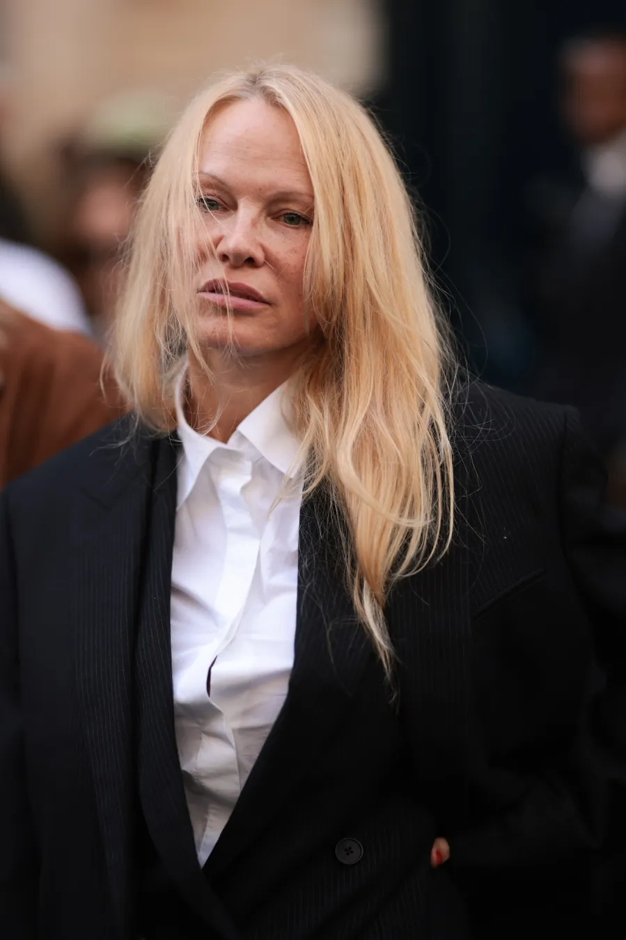 GettyImages-1705612935 Pamela Anderson's Makeup-Free Photos Since She Started Going Natural