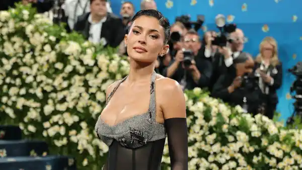 Kylie Jenner Leaves a Photo Shoot in a Leopard Print Bikini Top and White Robe Tied Around Her Waist