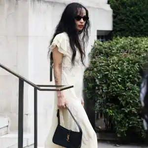Zoe Kravitz seen out promoting new movie 'Caught Stealing' on August 19, 2025 in London, England.
