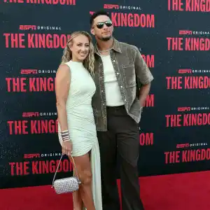 Brittany Mahomes Dazzles in Draped Dress While Supporting Husband Patrick at ‘The Kingdom’ Premiere