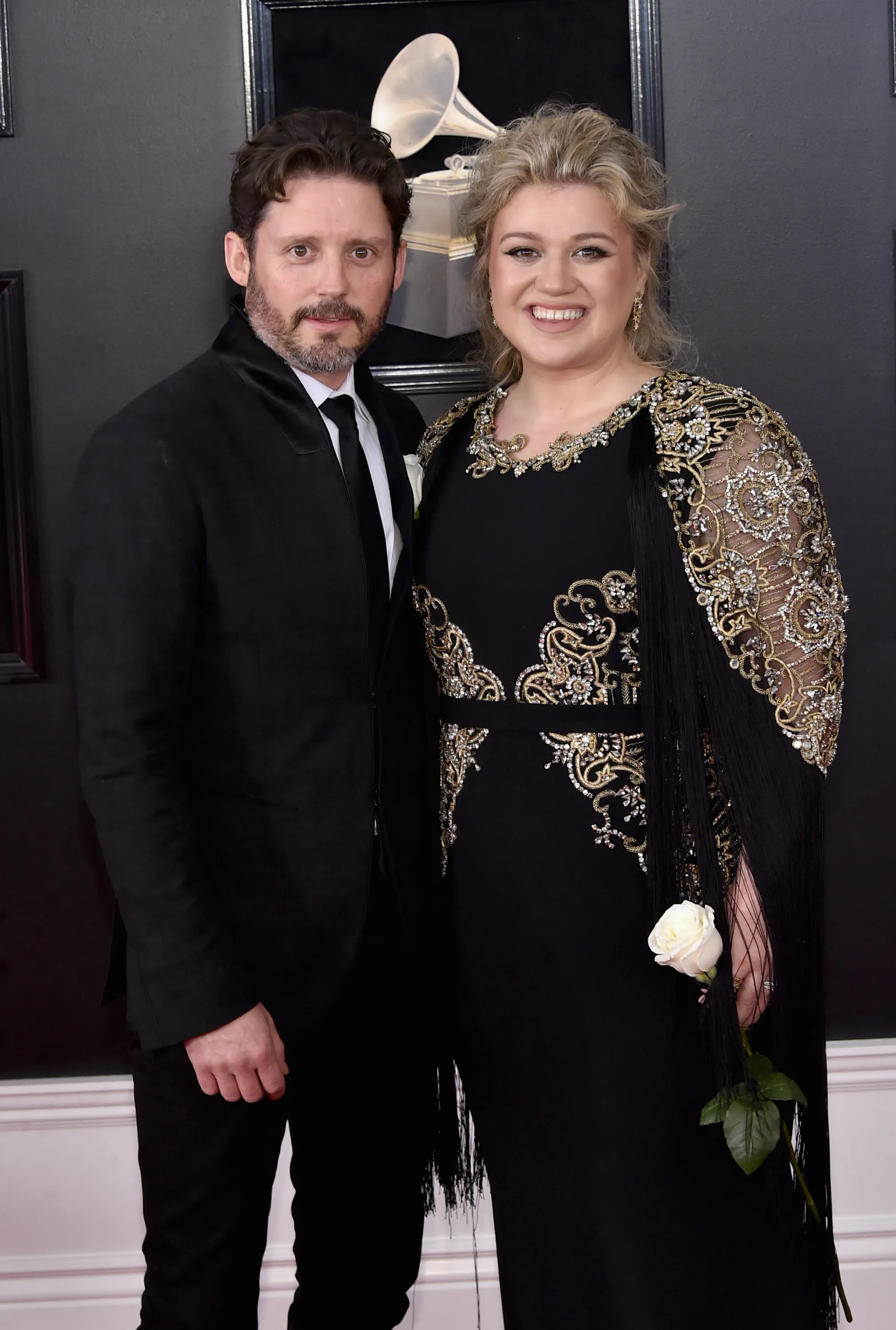 Brandon Blackstock and Kelly Clarkson attend the 2018 Grammy Awards.