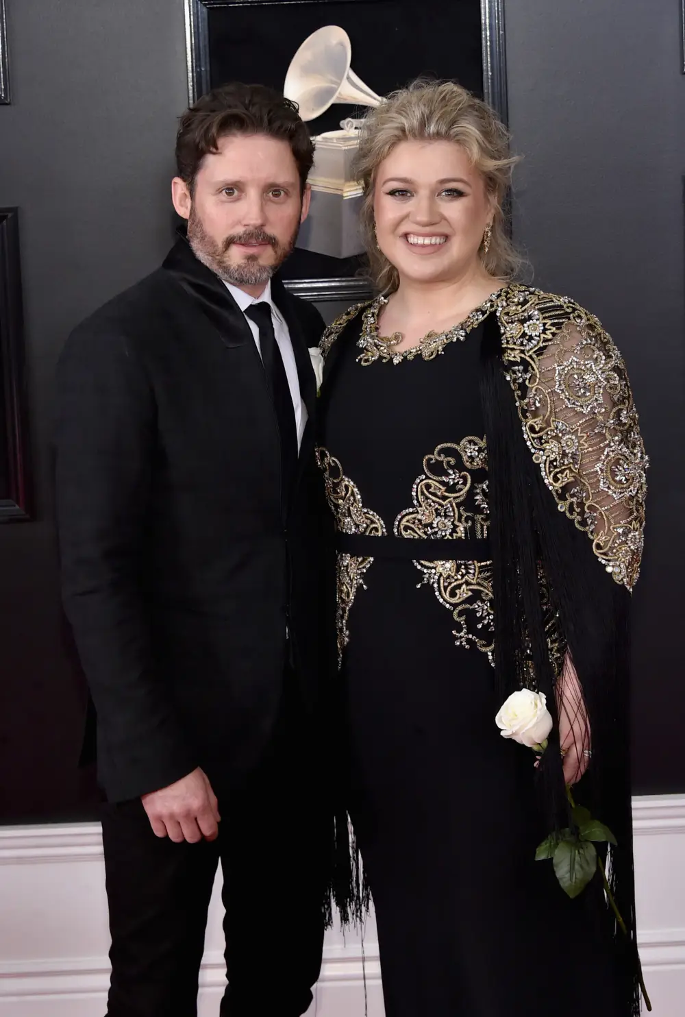 Brandon Blackstock and Kelly Clarkson attend the 2018 Grammy Awards.