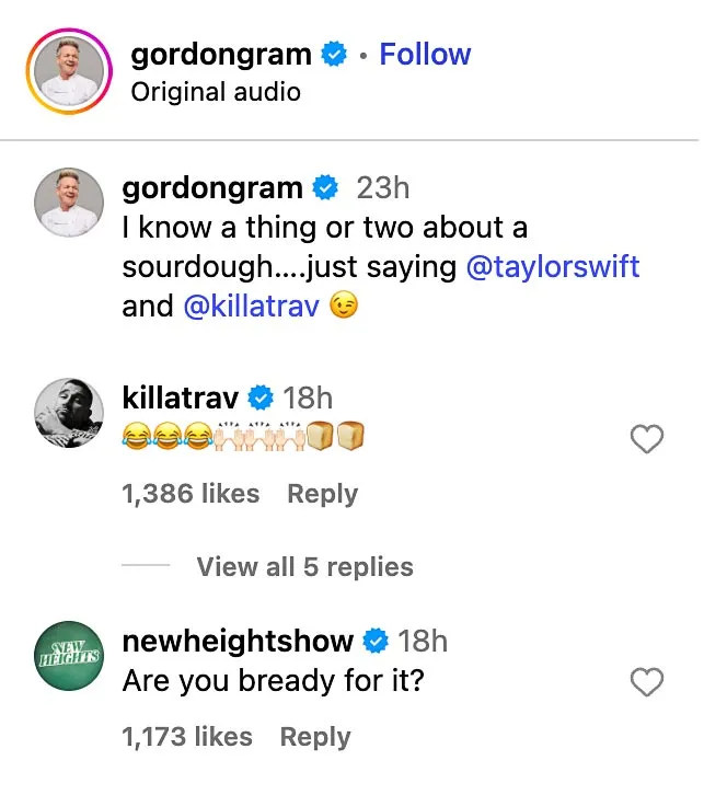 Gordon Ramsay Responds to Taylor Swift s Sourdough Skills Travis Kelce Reacts 005