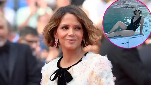 Halle Berry Shows Off Her Curves in Plunging Swimsuit