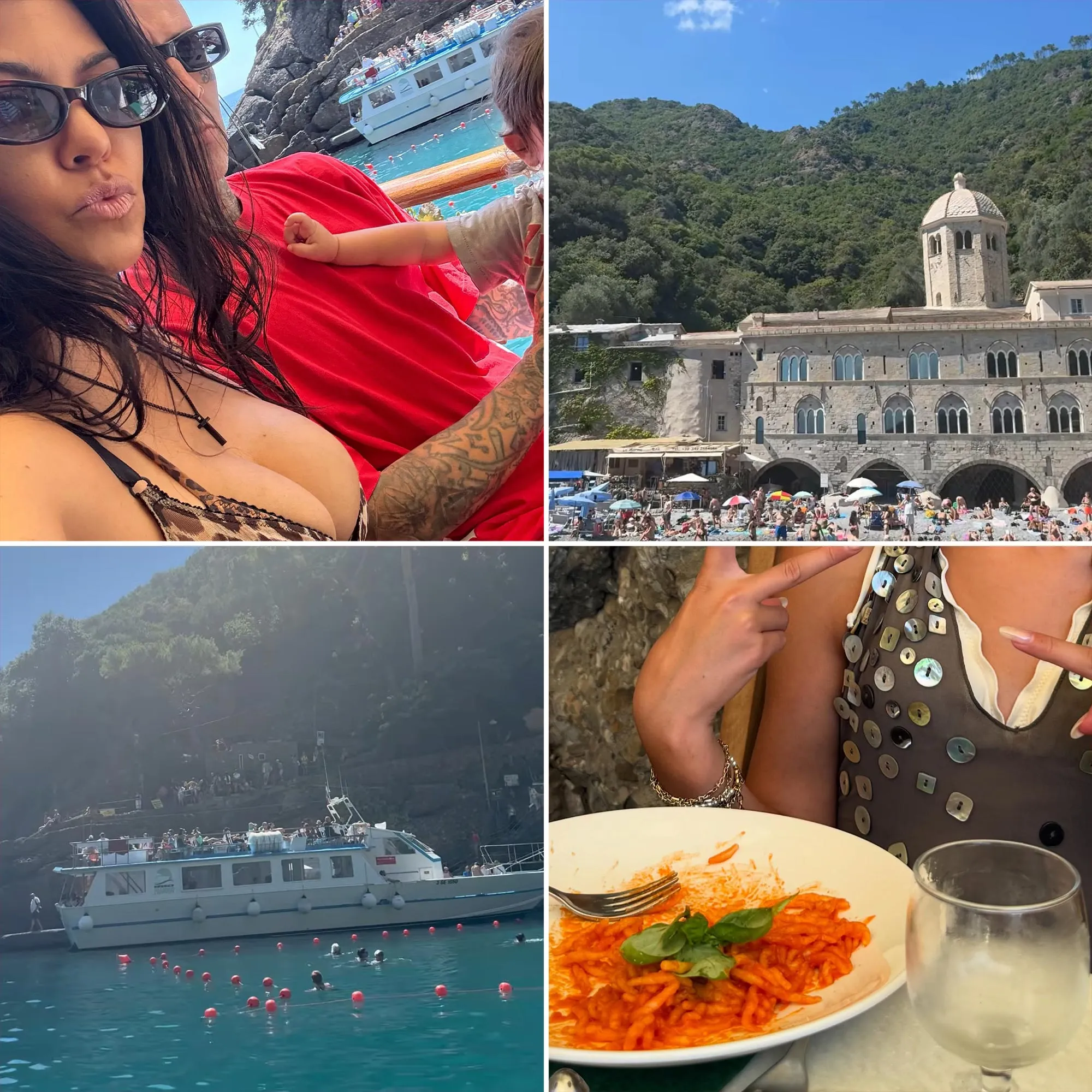 Kourtney Kardashian Rocks Plunging Leopard Swimsuit in Family Photos After Slamming Pregnancy Rumors 001 PROMO