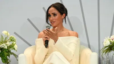NEW YORK, NEW YORK - OCTOBER 10: Meghan, Duchess of Sussex speaks onstage at The Archewell Foundation Parents’ Summit: Mental Wellness in the Digital Age during Project Healthy Minds' World Mental Health Day Festival 2023 at Hudson Yards on October 10, 2023 in New York City.