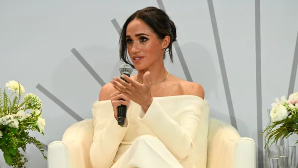 NEW YORK, NEW YORK - OCTOBER 10: Meghan, Duchess of Sussex speaks onstage at The Archewell Foundation Parents’ Summit: Mental Wellness in the Digital Age during Project Healthy Minds' World Mental Health Day Festival 2023 at Hudson Yards on October 10, 2023 in New York City.