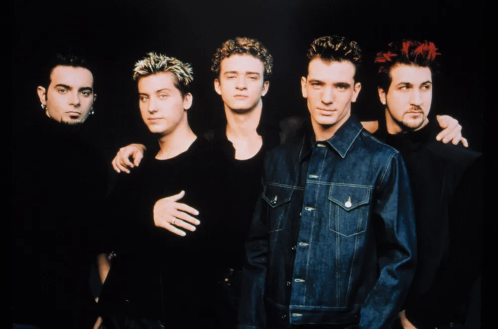 NSYNC (l to r): Chris Kirkpatrick, Lance Bass, Justin Timberlake, J.C. Chasez, and Joey Fatone