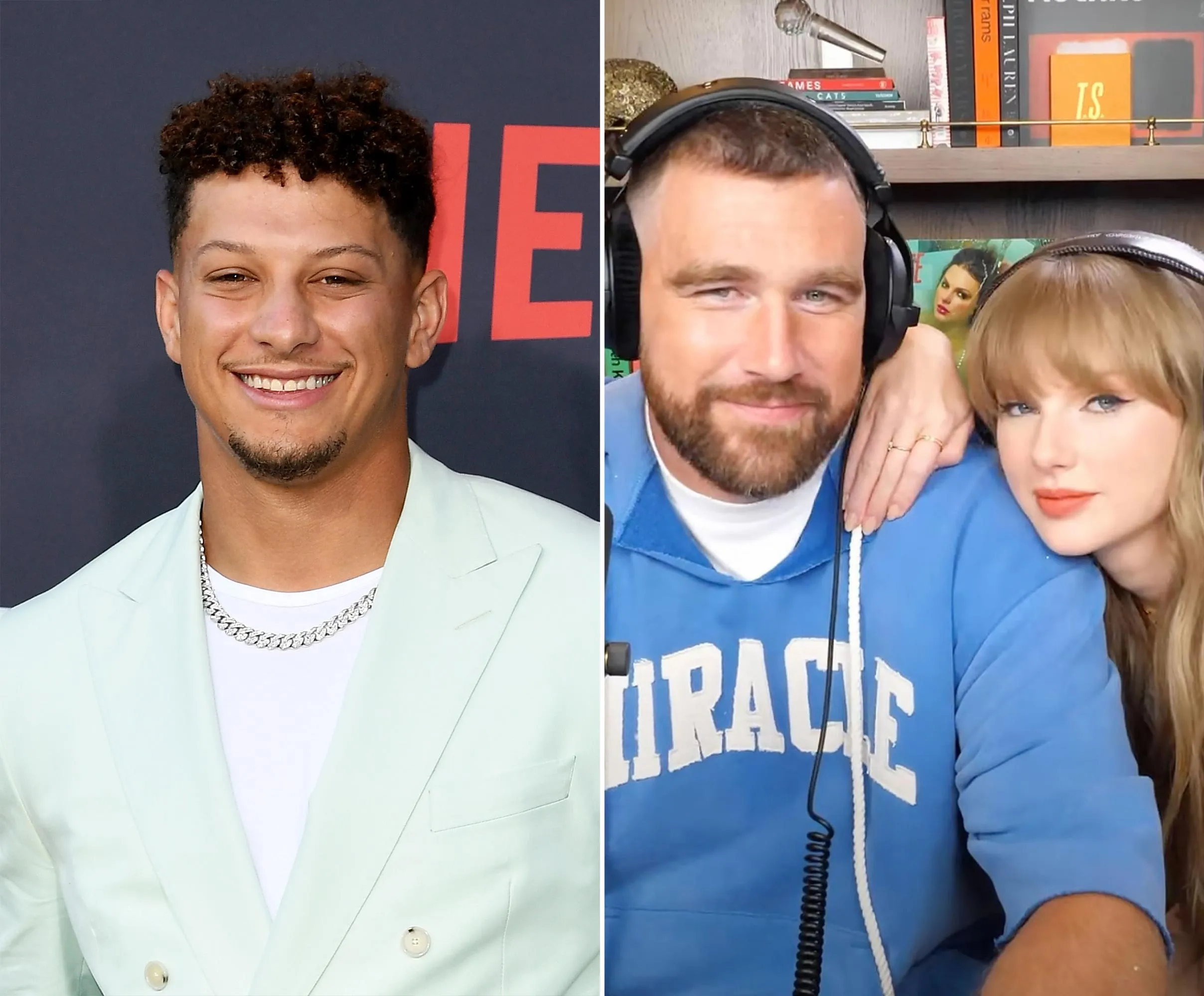 Patrick Mahomes New Heights Podcast React to Travis Kelce and Taylor Swift s Engagement 1535338388