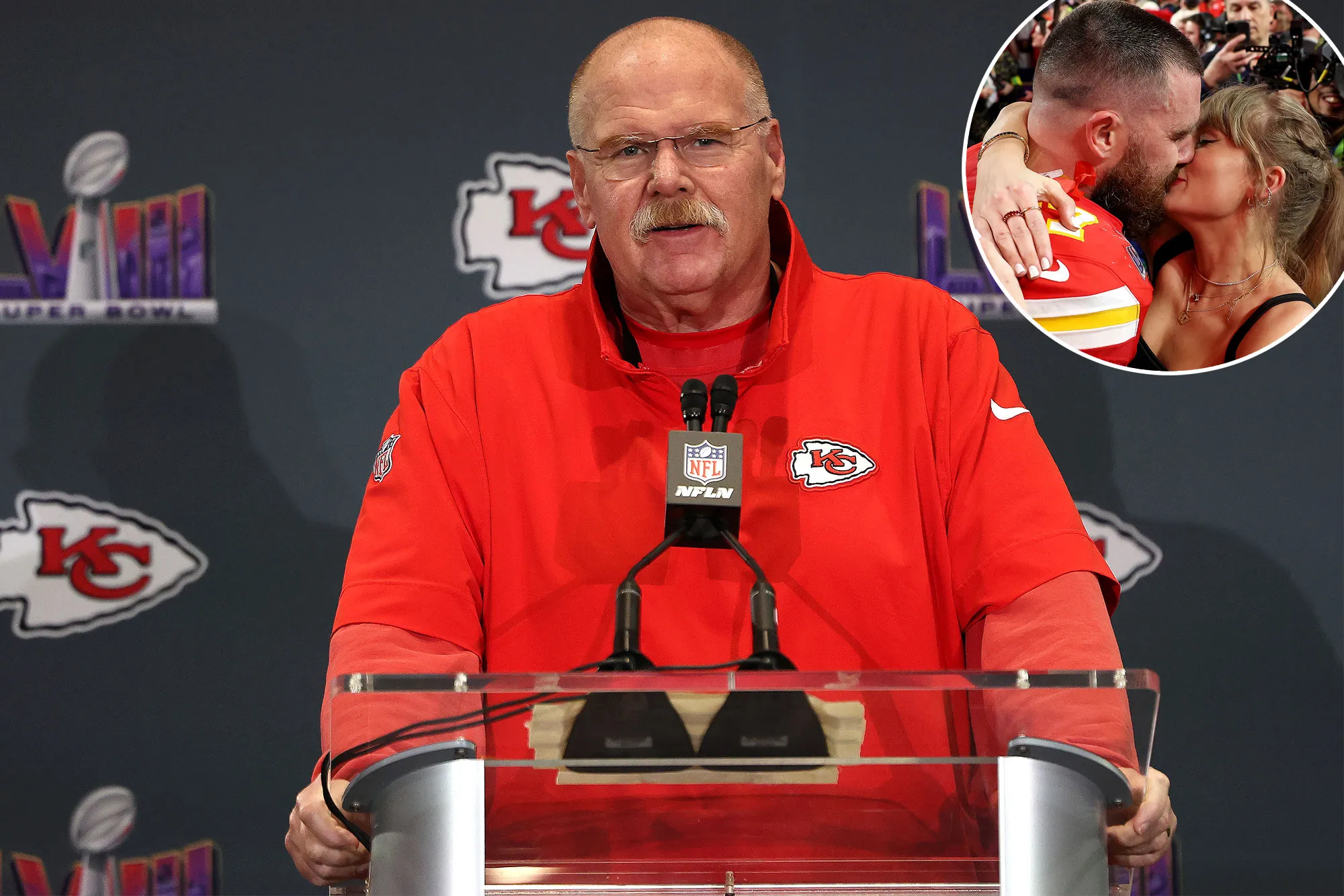 Promo Coach Andy Reid Asked About Giving Speech at Taylor Swift and Travis Kelce Wedding