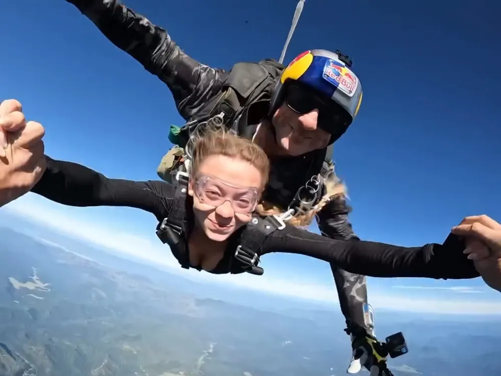 Sydney Sweeney Shows Off Her Curves While Skydiving