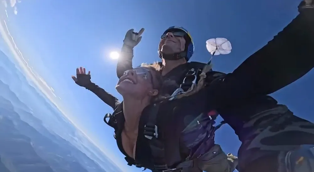 Sydney Sweeney Shows Off Her Curves While Skydiving