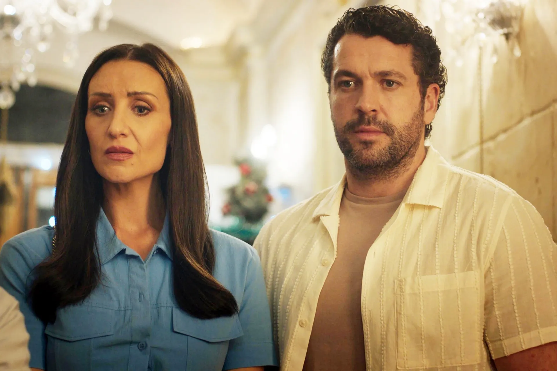 Catherine Tyldesley and Shayne Ward in The Good Ship Murder