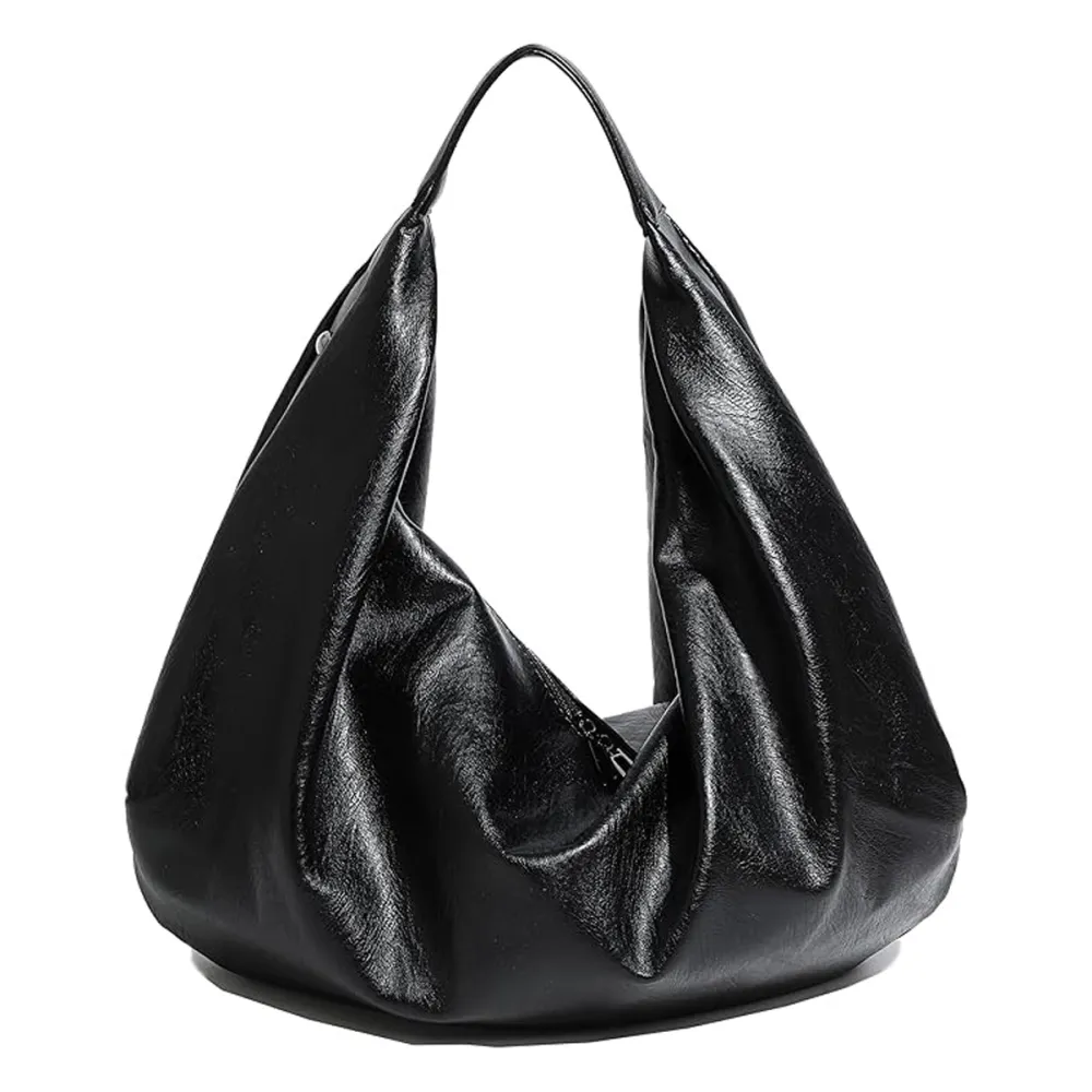 Ravessia Vegan Leather Slouchy Crescent Tote Bag