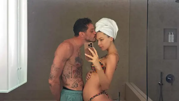 Elsie Hewitt Flaunts Bikini Body in Bump-Baring PDA Photo With BF Pete Davidson After Pregnancy Reveal