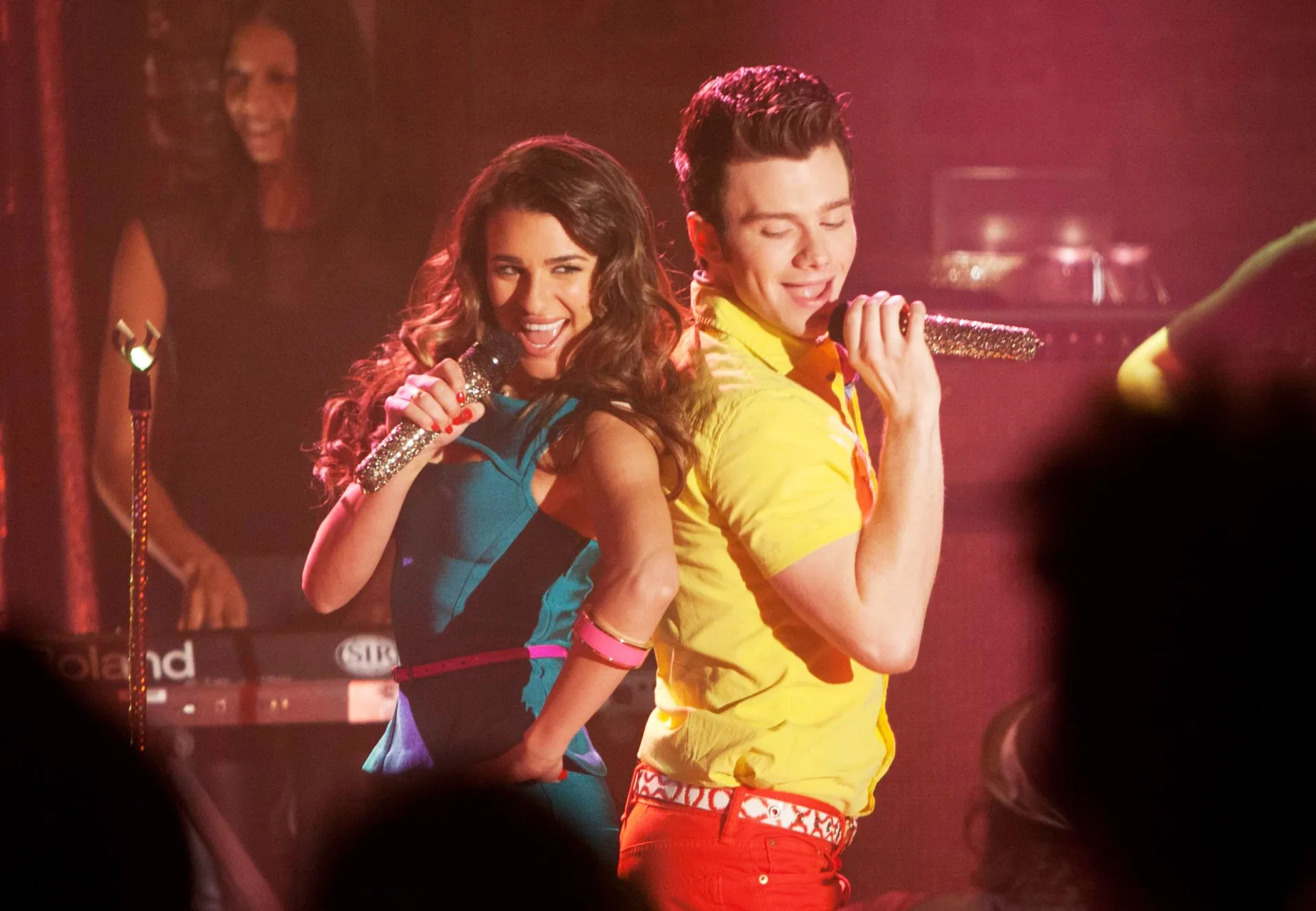 Lea Michele and Chris Colfer in Glee