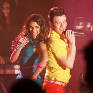 Lea Michele and Chris Colfer in Glee