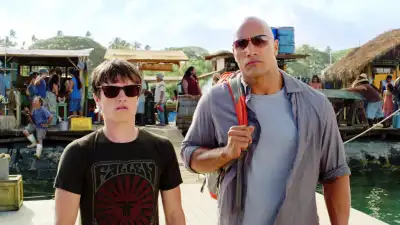 Josh Hutcherson and The Rock in Journey 2: The Mysterious Island