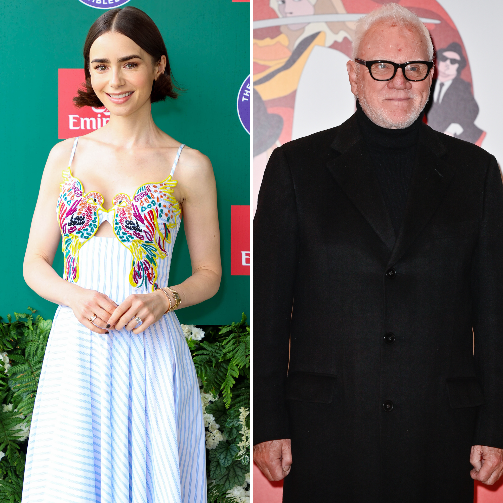 Lily Collins and Malcolm McDowell