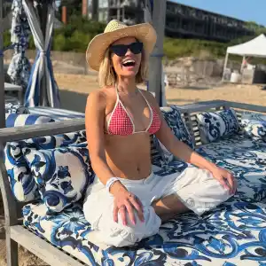 Lindsay Hubbard Is Radiant in Gingham Bikini While Showing Off Postpartum Figure in Hamptons Hotspot