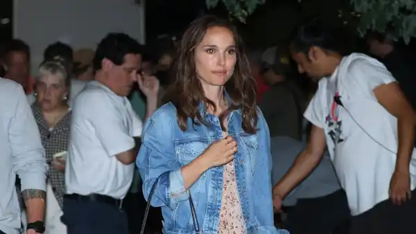 NEW YORK, NY - AUGUST 12: Natalie Portman is seen at the "Good Sex" set in Downtown, Manhattan on August 12, 2025 in New York City. (Photo by Jose Perez/Bauer-Griffin/GC Images)