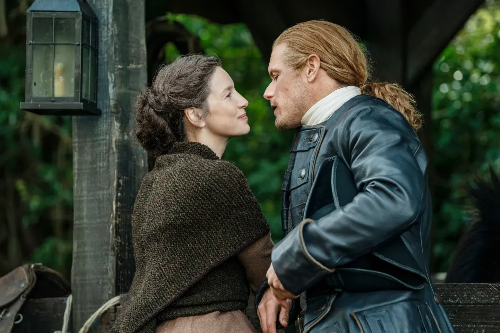 Caitriona Balfe and Sam Heughan in Outlander season 7