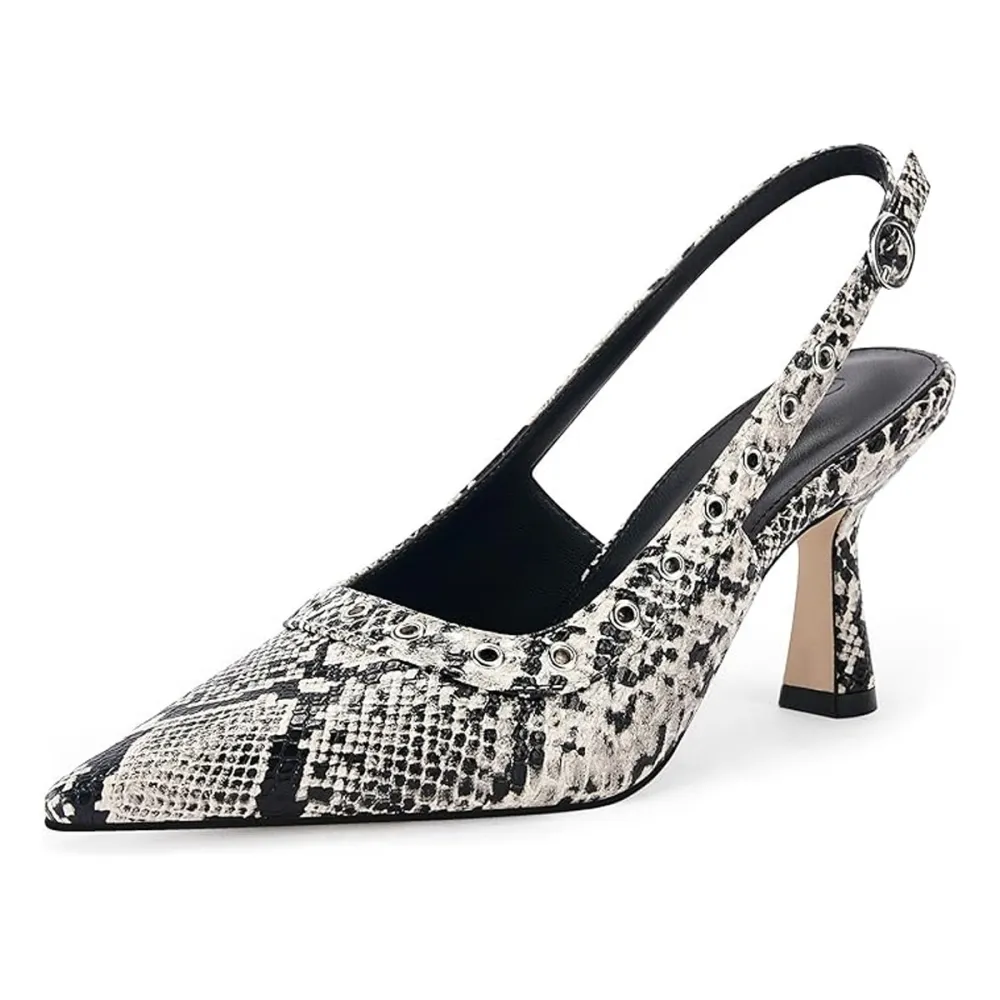 Coutgo Slingback Pointed Toe Kitten Heels Amazon