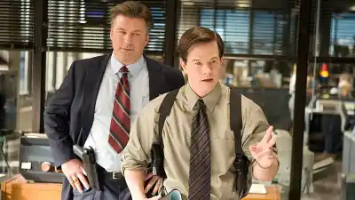 Alex Baldwin and Mark Wahlberg in The Departed