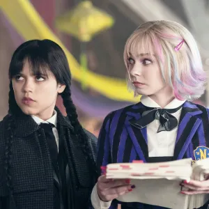 Jenna Ortega and Emma Meyers in Wednesday season 2