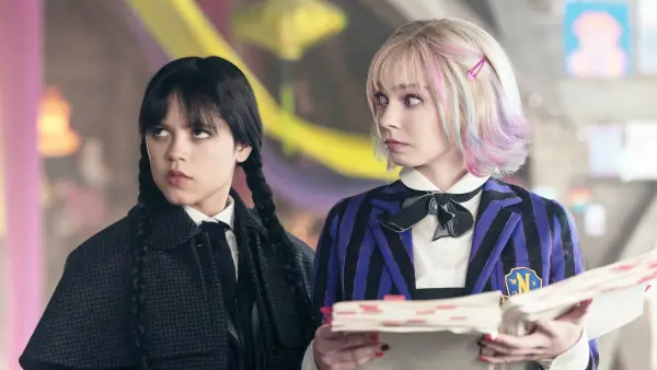 Jenna Ortega and Emma Meyers in Wednesday season 2