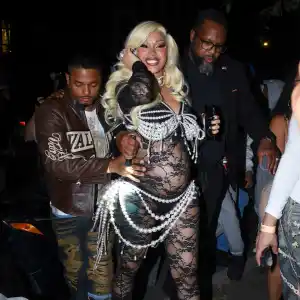 Cardi B Flaunts Baby Bump in Sheer Catsuit GettyImages-2236243093