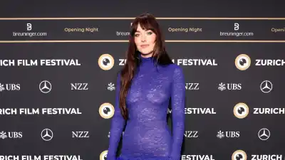 Dakota Johnson Naked Dress at Zurich Film Festival GettyImages-2237368132