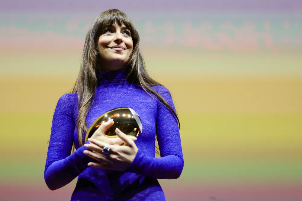 Dakota Johnson Naked Dress at Zurich Film Festival GettyImages-2237378601