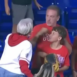 Feature Dad Involved in Viral Ball Snatching Controversy Urges Fans Not to Attack Phillies Karen