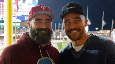 GettyImages-1728649801 Travis Kelce Jason Kelce 2023