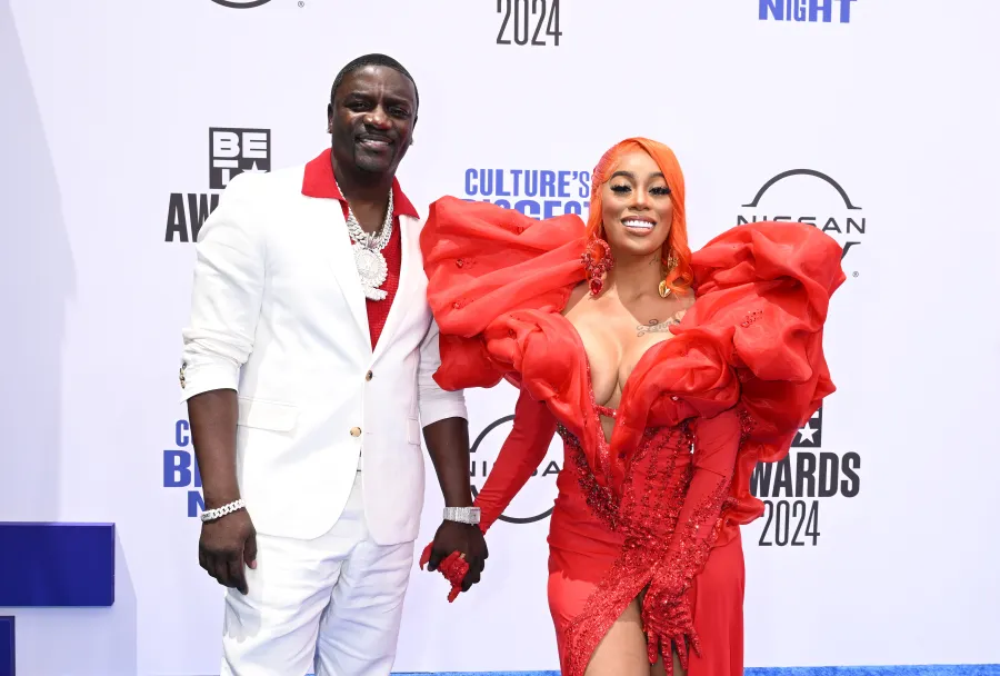 Akon and Tomeka Thiam at the 2024 BET Awards