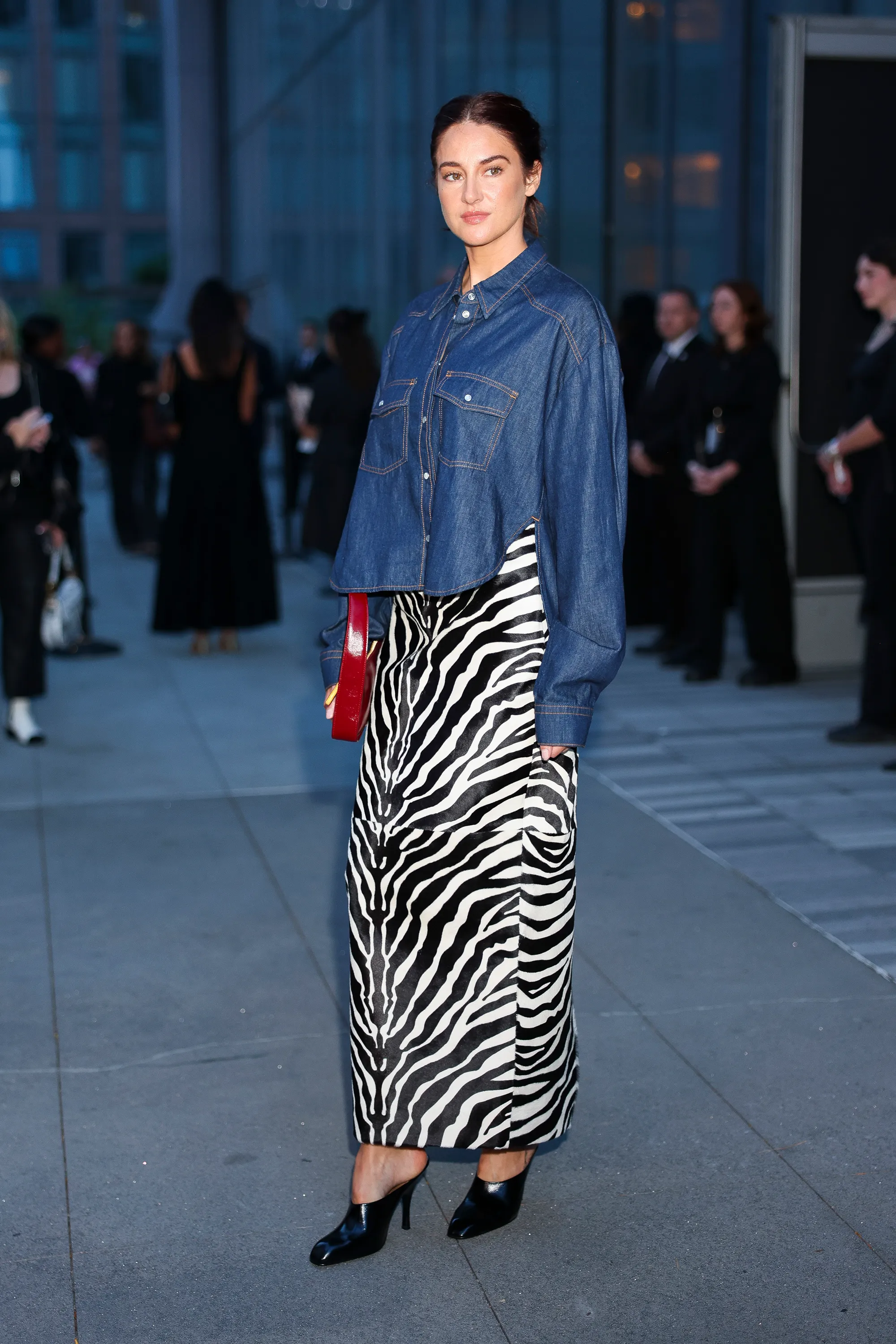 Shailene Woodley attends the Khaite fashion show during New York Fashion Week at The Shed on September 13, 2025 in New York City.
