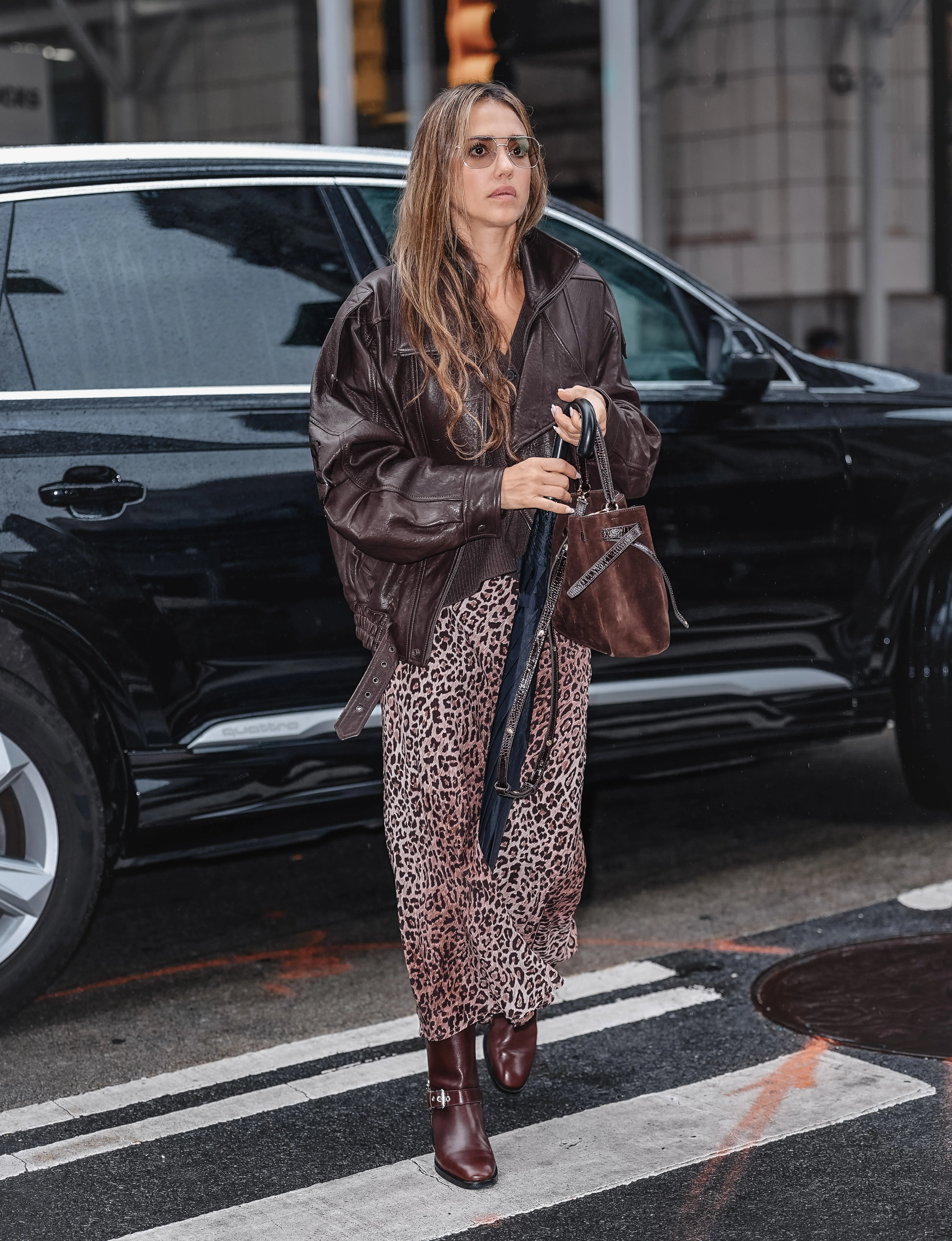 Jessica Alba is seen on September 17, 2025 in New York City.