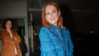 Julianne Moore is seen on September 27, 2025 in Milan, Italy.