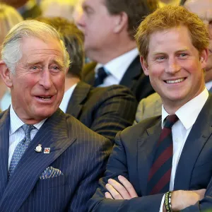 King Charles III and Prince Harry in 2014