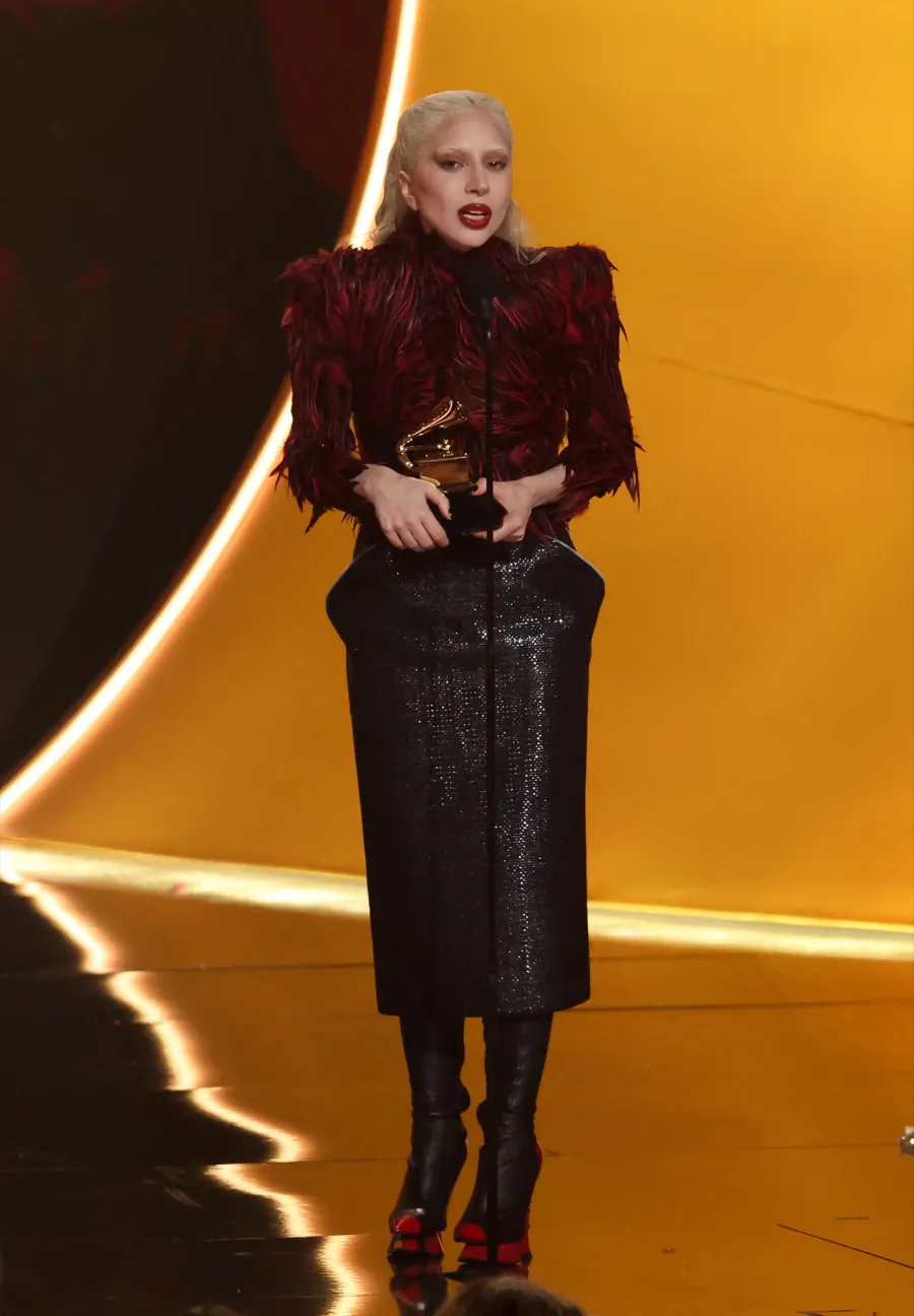 GettyImages2258935369 Lady Gaga Hugs Fiance Michael Polansky After 2026 Grammys Win
